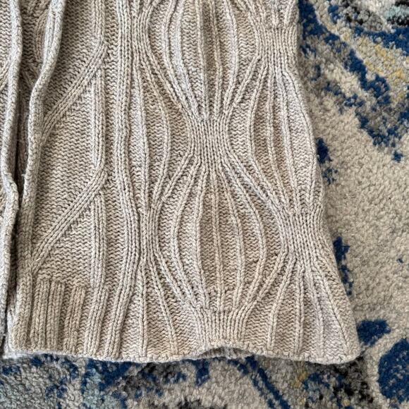 Cabi Sweater Vest Size Large Boho Textured Chunky Knit Beige Long Open Front - Picture 7 of 12